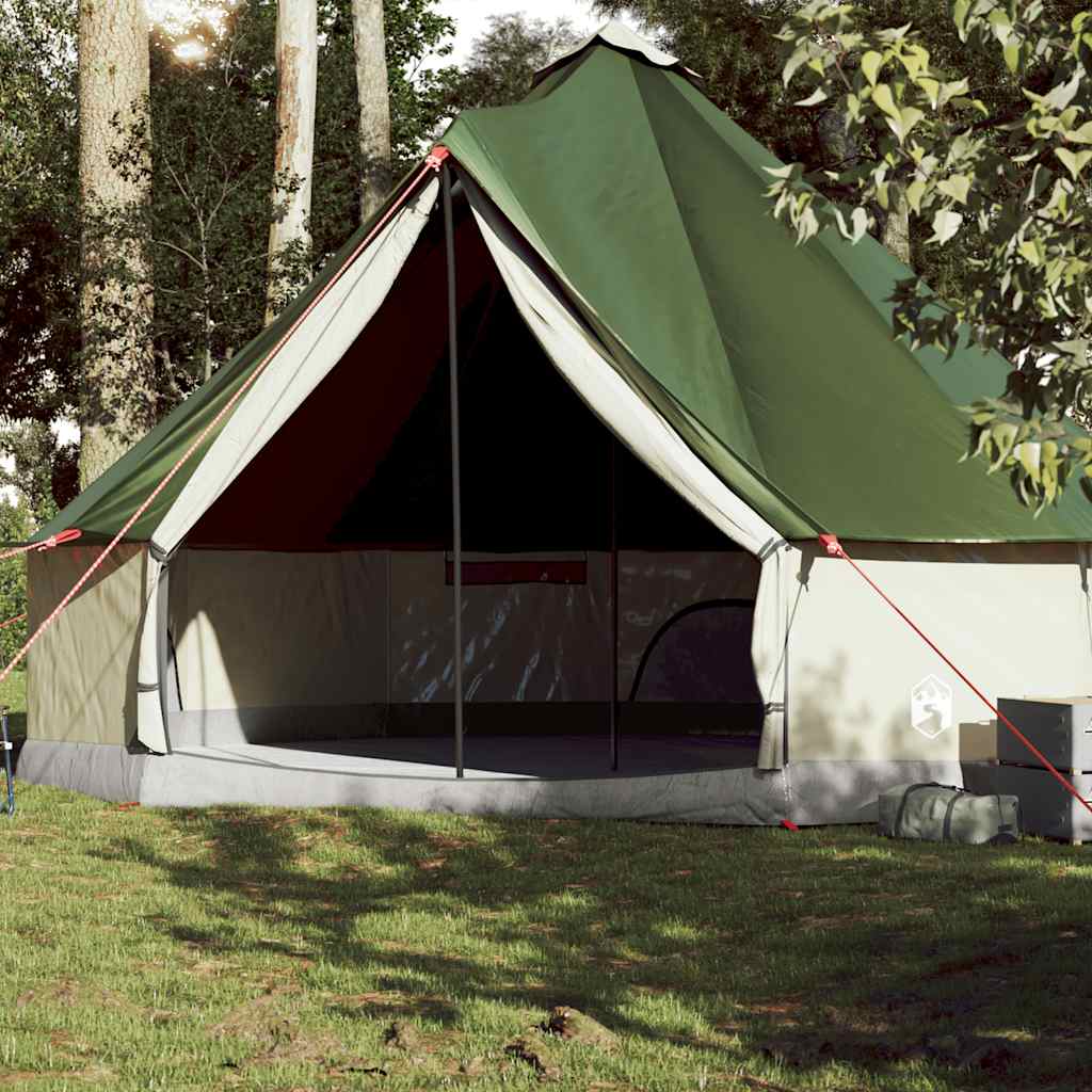 Family Tent Tipi 10-Person Green Waterproof - Design Hut
