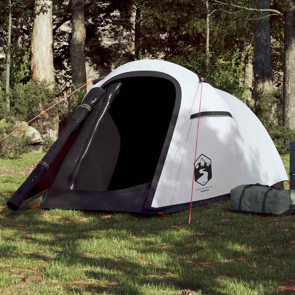 Camping Tent Tunnel 2-Person White Blackout Fabric Waterproof - Sid & Sam