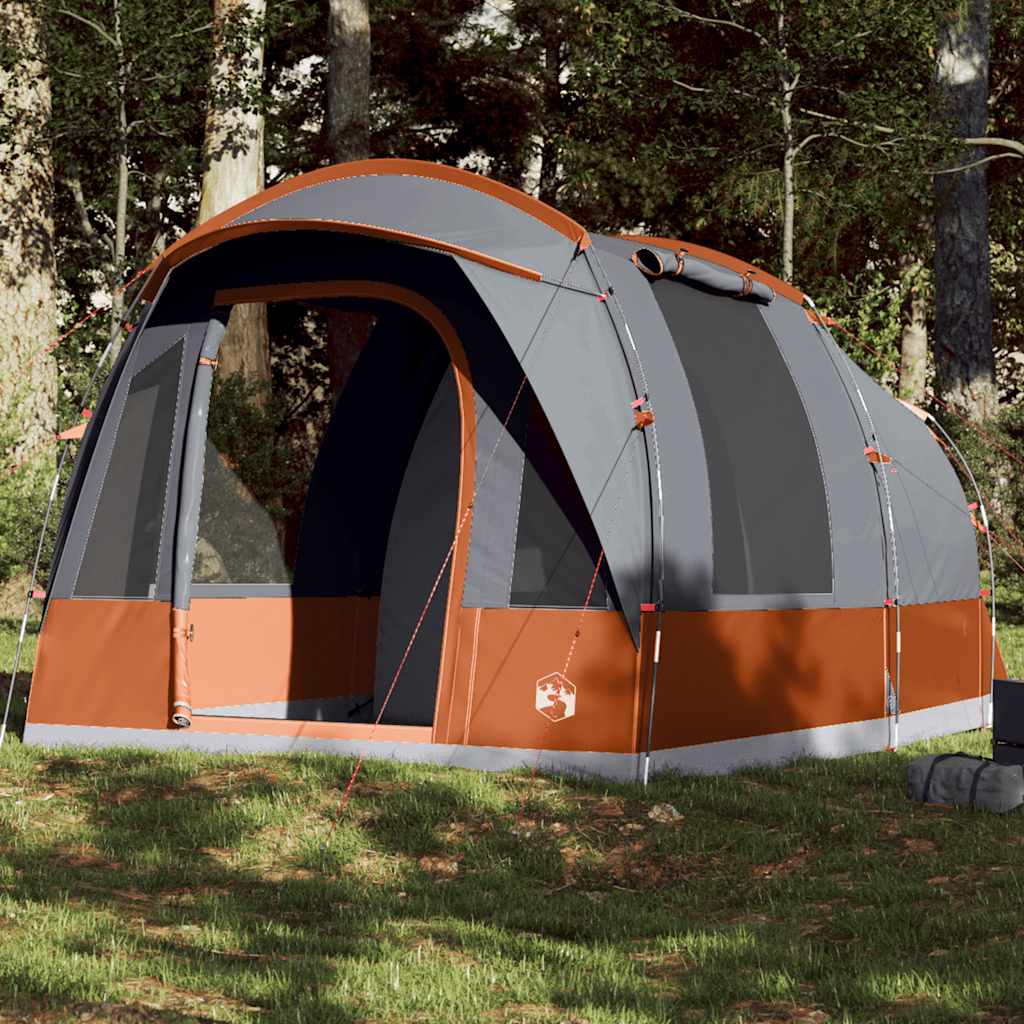 Camping Tent Tunnel 3-Person Grey and Orange Waterproof - Unbeatable Bargains