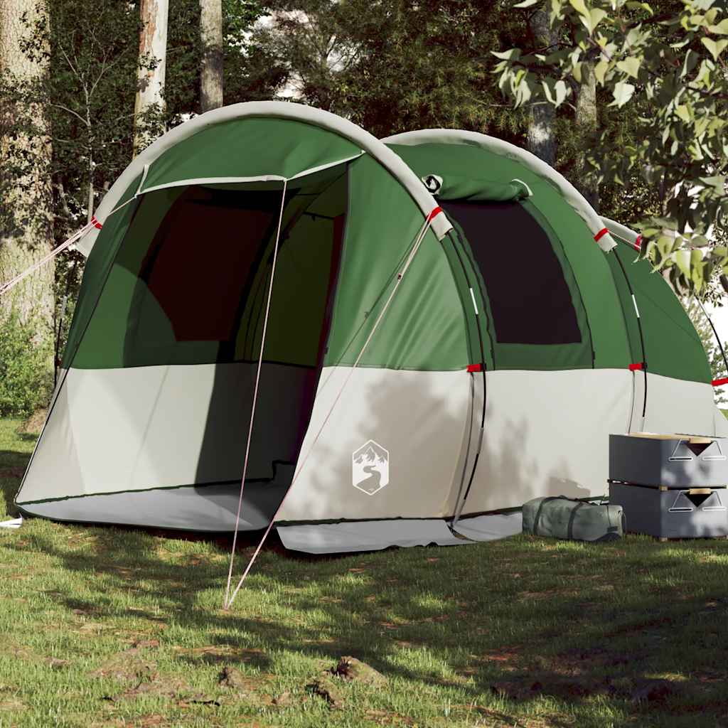 Camping Tent Tunnel 4-Person Green Waterproof - Decor Base