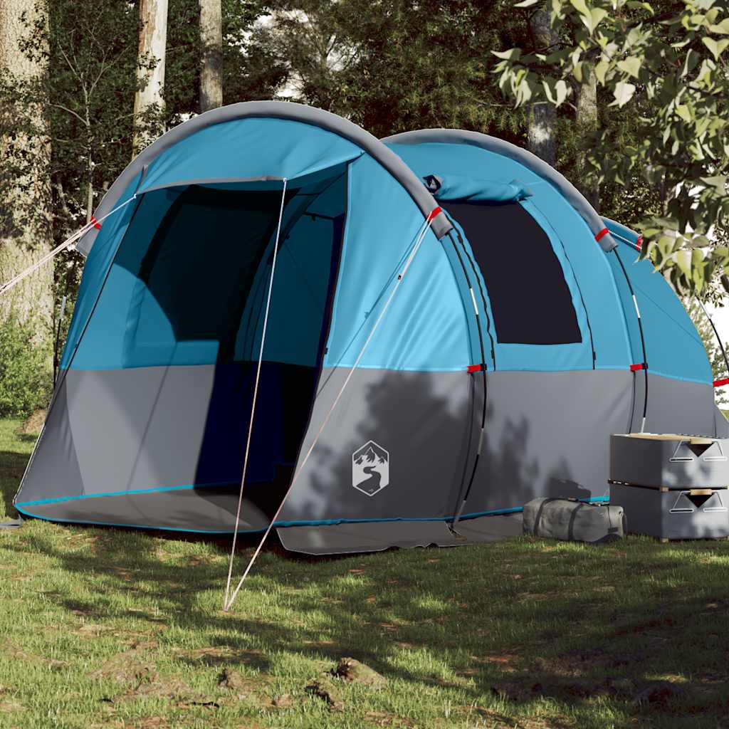 Camping Tent Tunnel 4-Person Blue Waterproof - Unbeatable Bargains