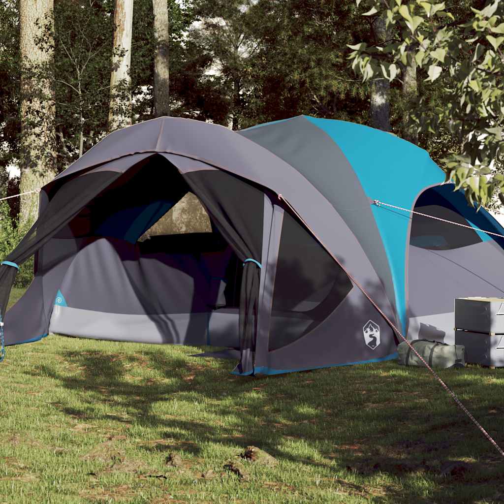 Family Tent Cabin 6-Person Blue Waterproof - Decor Base