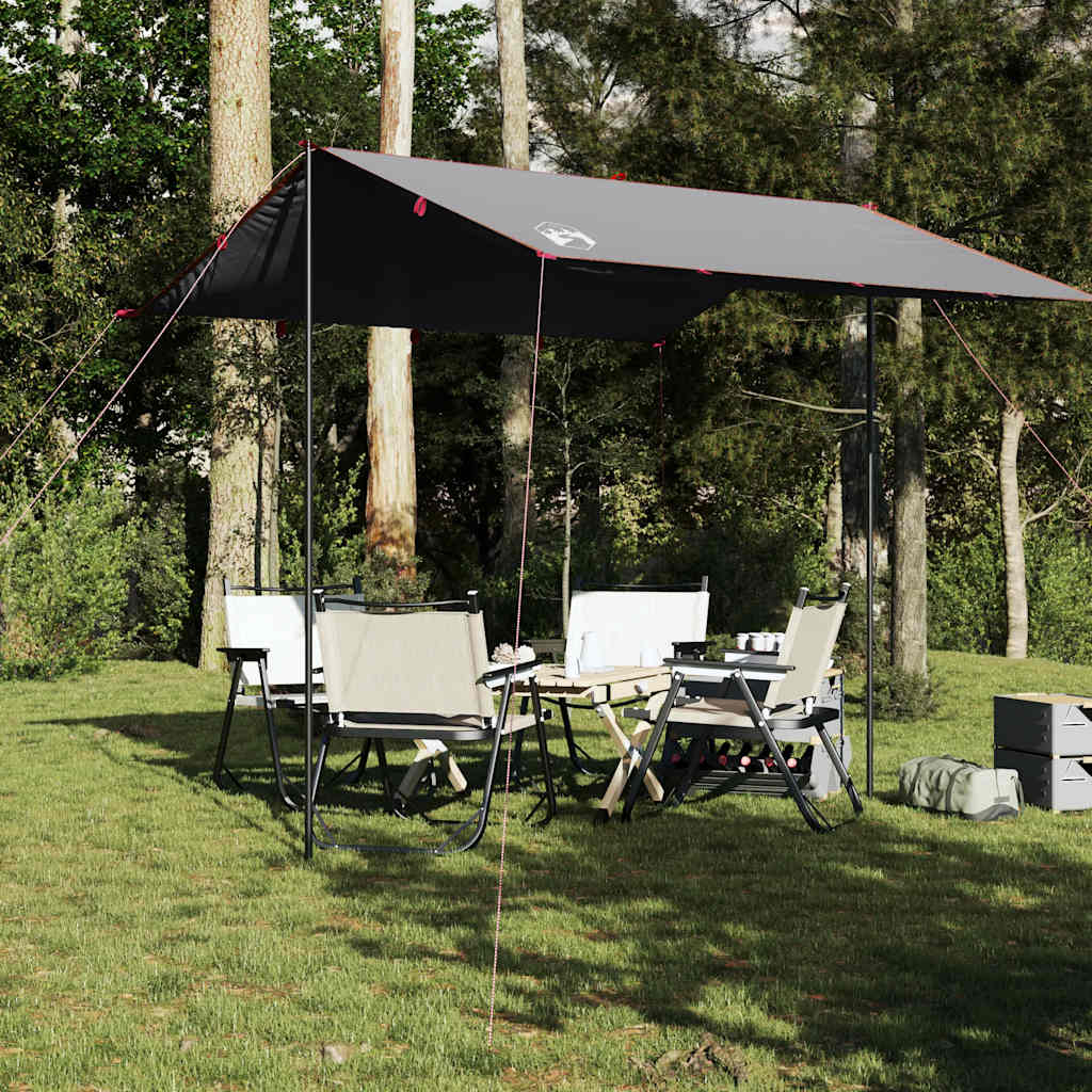 Camping Tarp Grey and Orange 300x294 cm Waterproof - vid-94651 - All Things Good