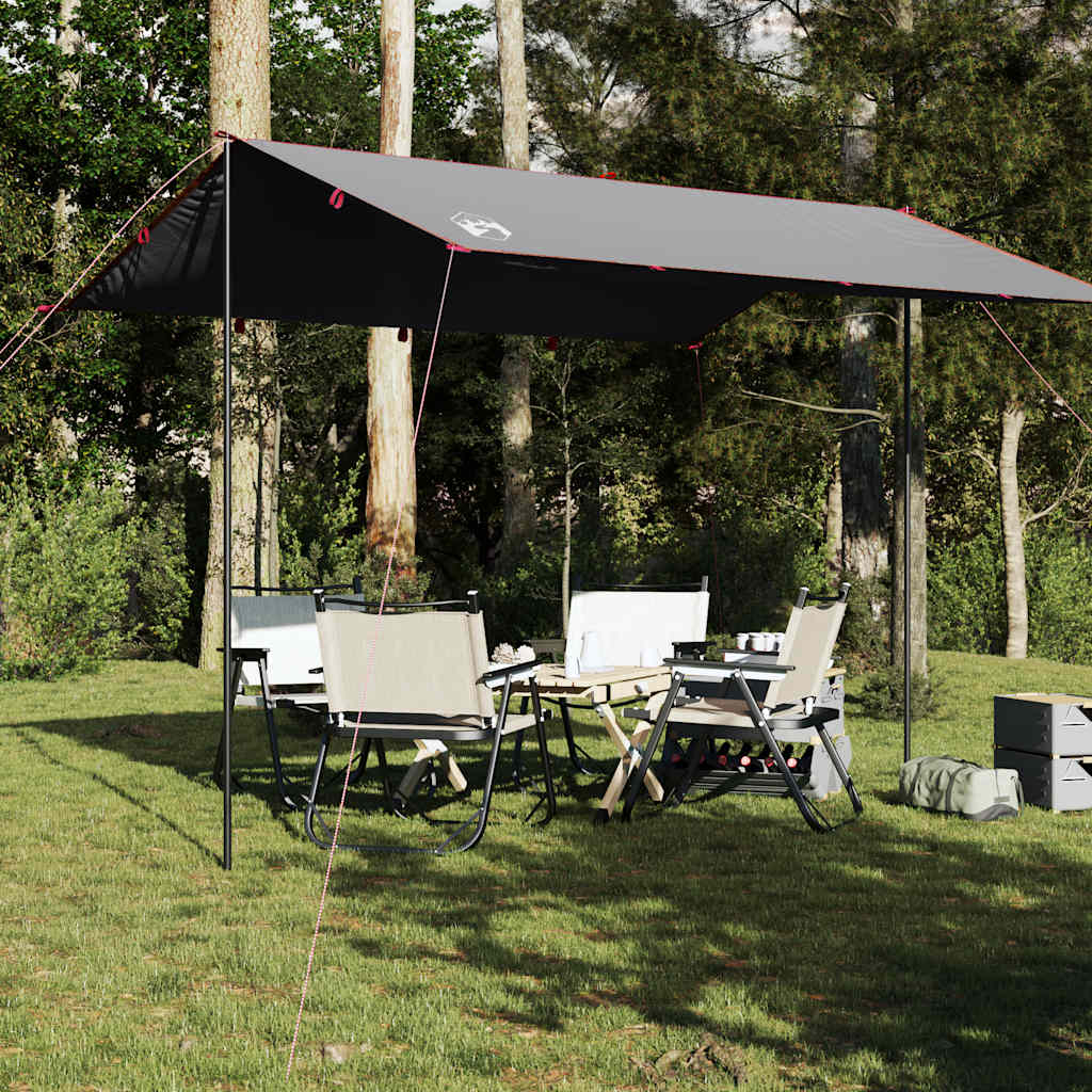 Camping Tarp Grey and Orange 360x294 cm Waterproof - vid-94657 - All Things Good