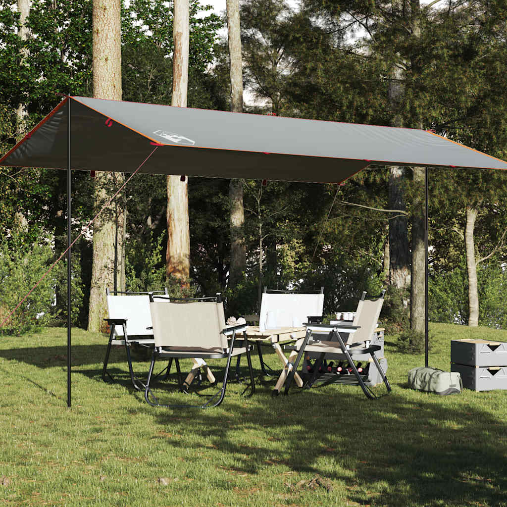 Camping Tarp Grey and Orange 500x294 cm Waterproof - vid-94669 - All Things Good