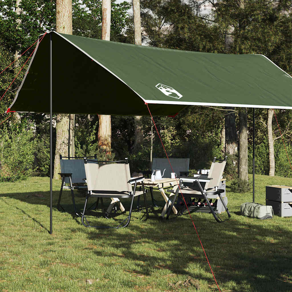 Camping Tarp Green 430x380x210 cm Waterproof - vid-94679 - Charlotte Dunes