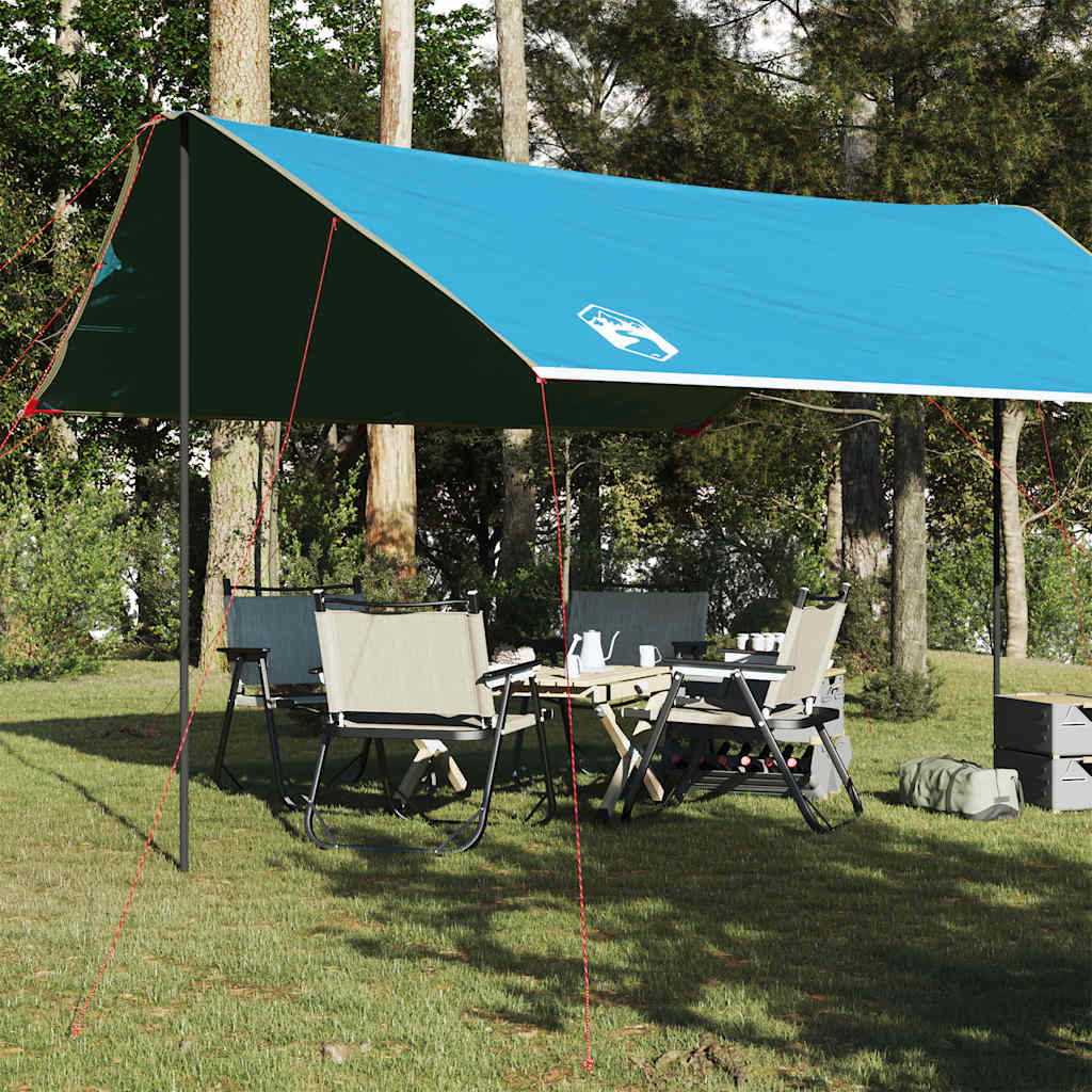 Camping Tarp Blue 460x305x210 cm Waterproof - vid-94689 - Charlotte Dunes