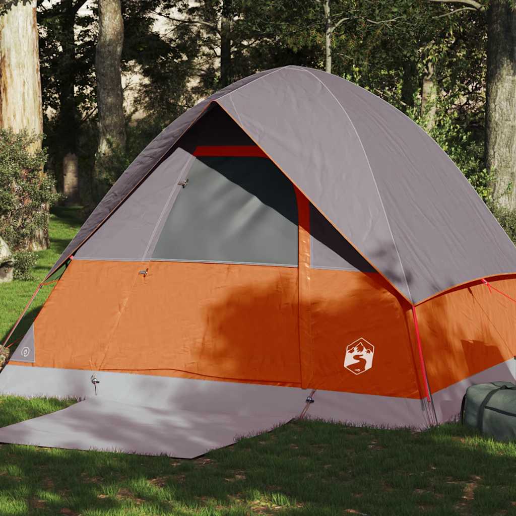 Camping Tent Dome 4-Person Orange Waterproof - Charlotte Dunes