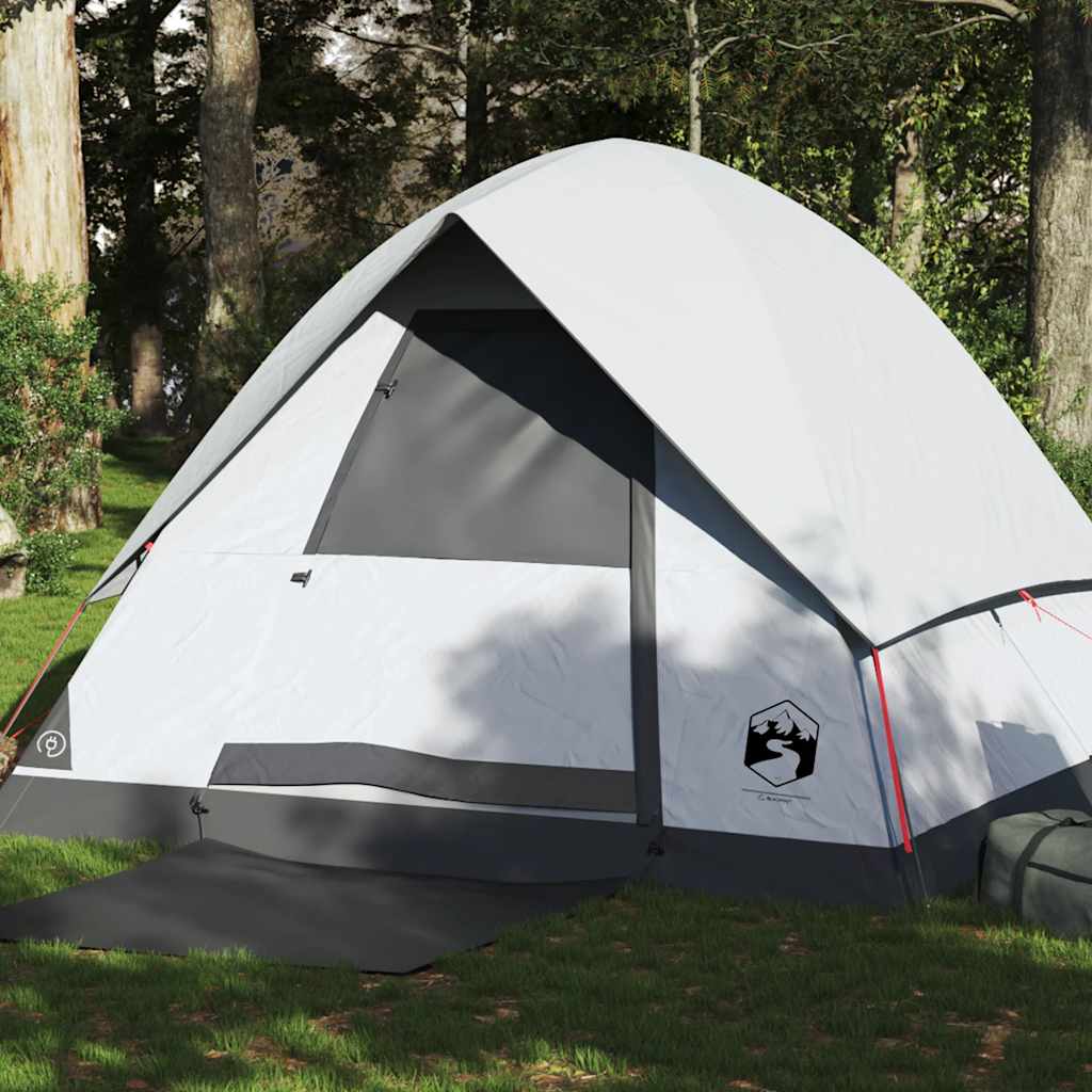 Camping Tent Dome 4-Person White Blackout Fabric Waterproof - vid-94702 - Charlotte Dunes