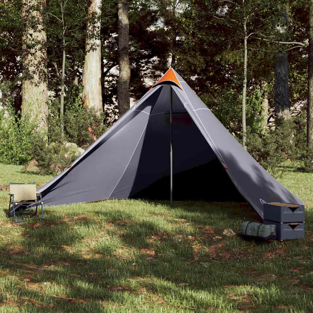 Family Tent Tipi 7-Person Grey and Orange Waterproof - Charlotte Dunes