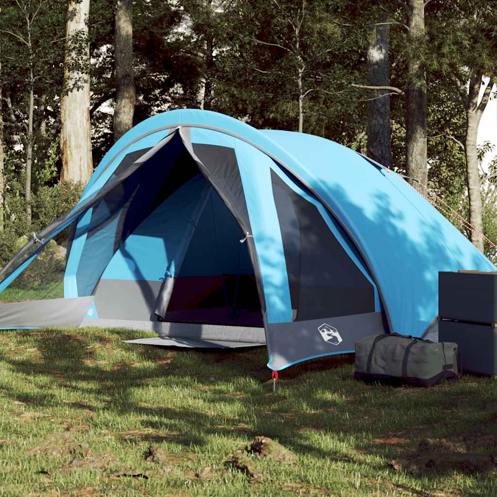Camping Tent Cabin 4-Person Blue Waterproof - vid-94714 - Charlotte Dunes