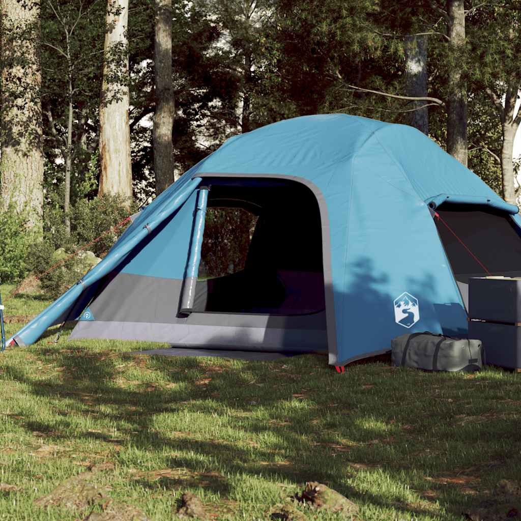 Camping Tent Dome 4-Person Blue Waterproof - Direct Imports