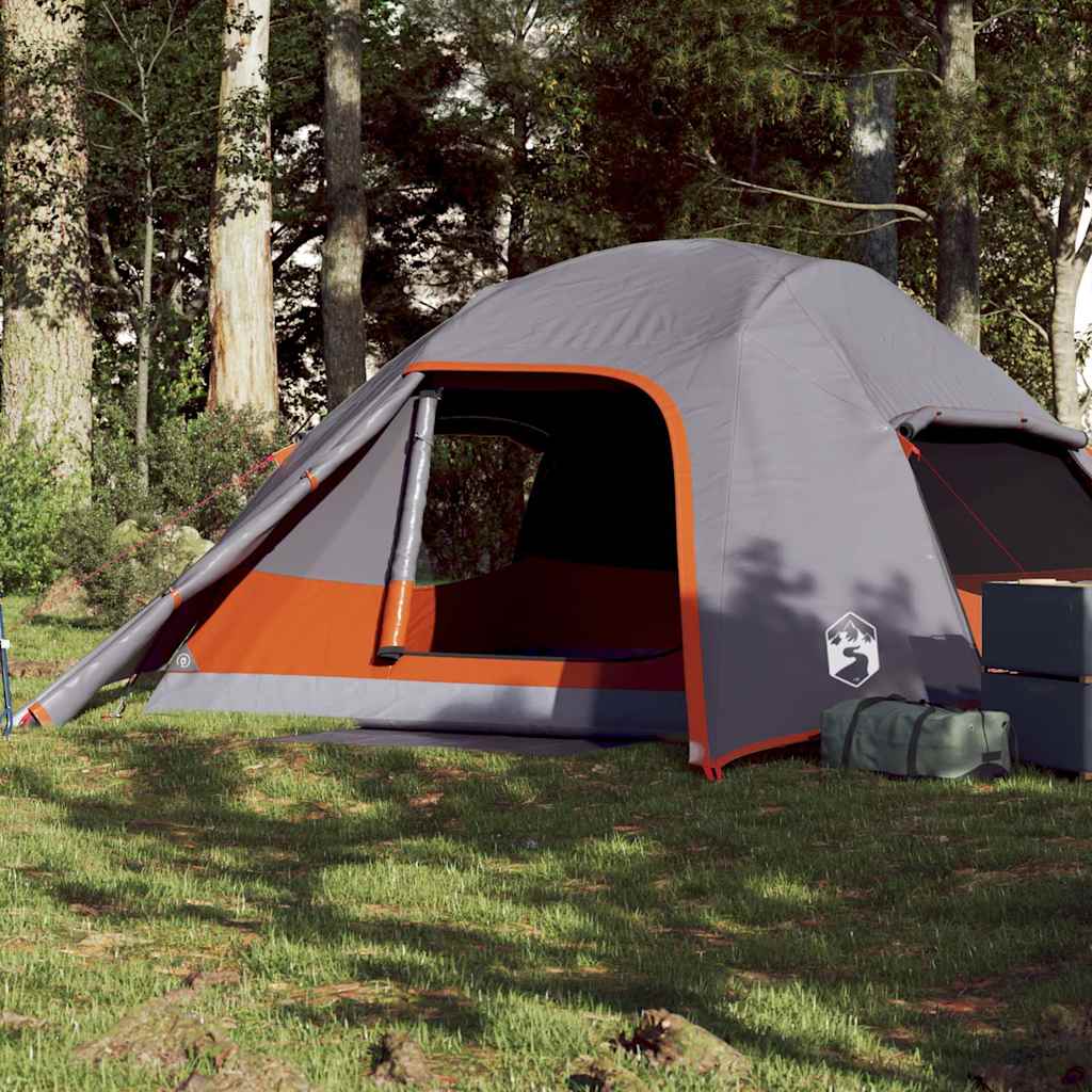 Camping Tent Dome 4-Person Grey Waterproof - Brittle & Co