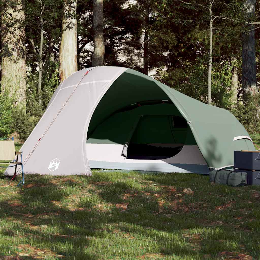 Camping Tent Dome 4-Person Green Waterproof - Decor Base