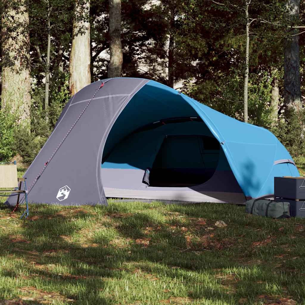 Camping Tent Dome 4-Person Blue Waterproof - Discount Dealers
