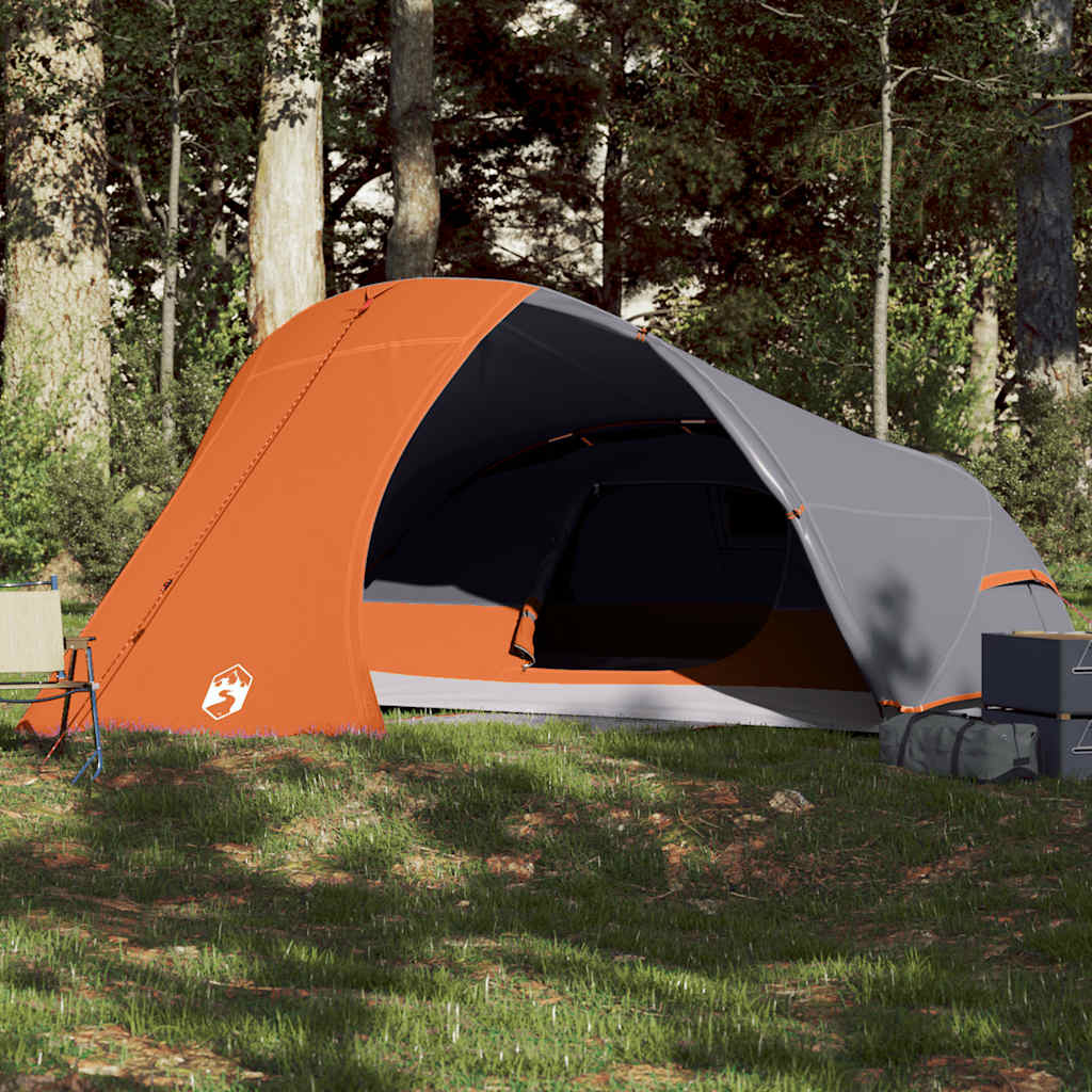 Camping Tent Dome 4-Person Orange Waterproof - Unbeatable Bargains