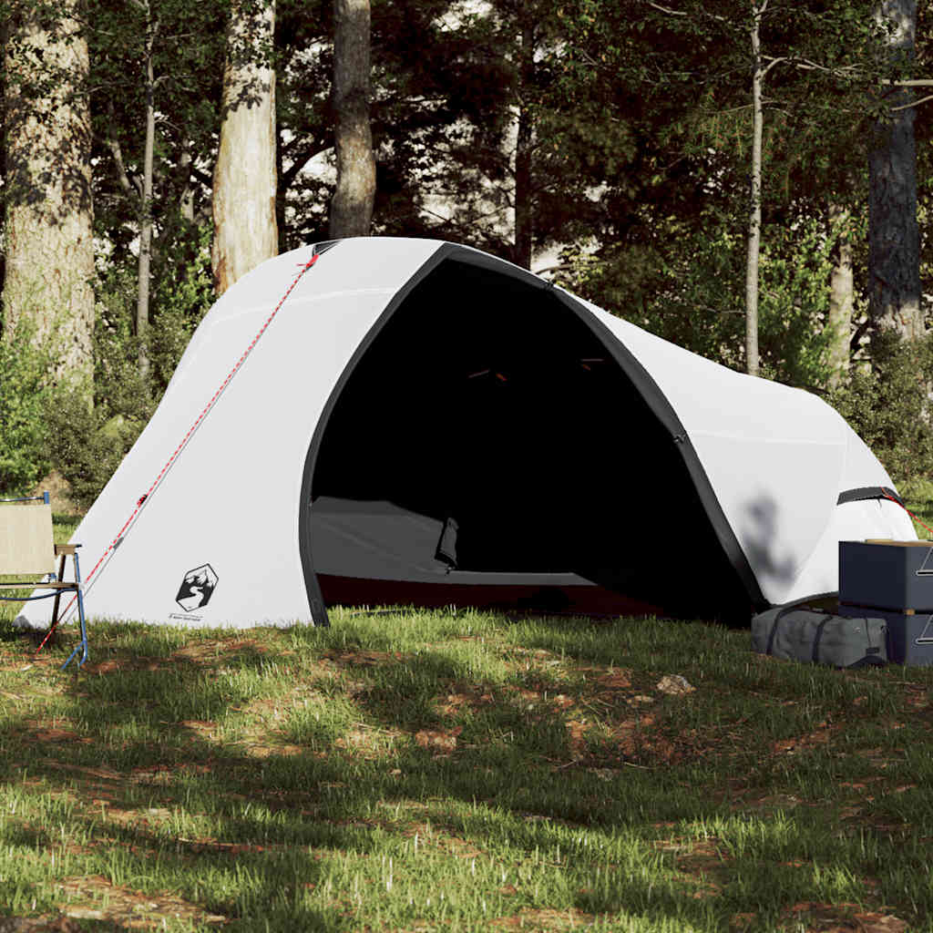 Camping Tent Dome 4-Person White Blackout Fabric Waterproof - Unbeatable Bargains