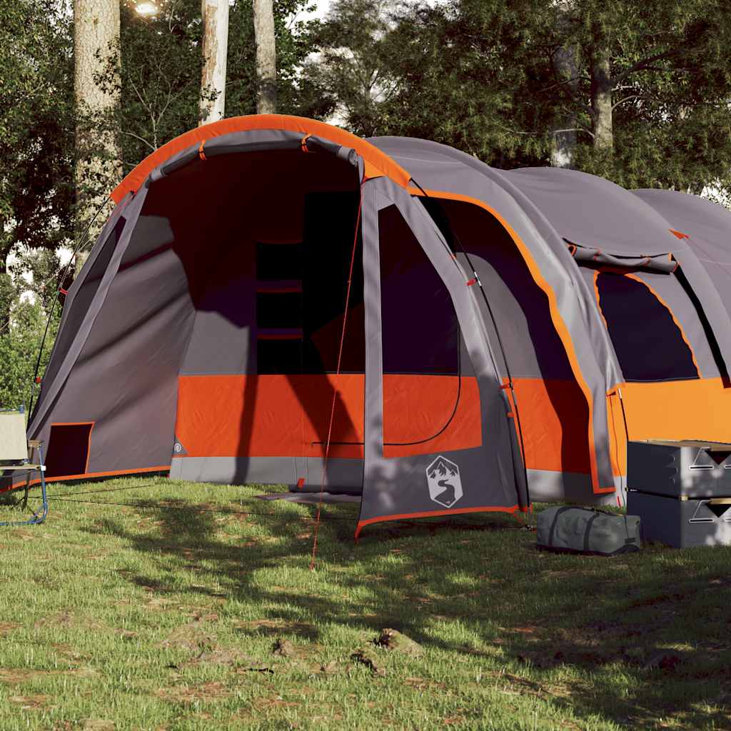 Family Tent Tunnel 8-Person Grey Waterproof - Charlotte Dunes