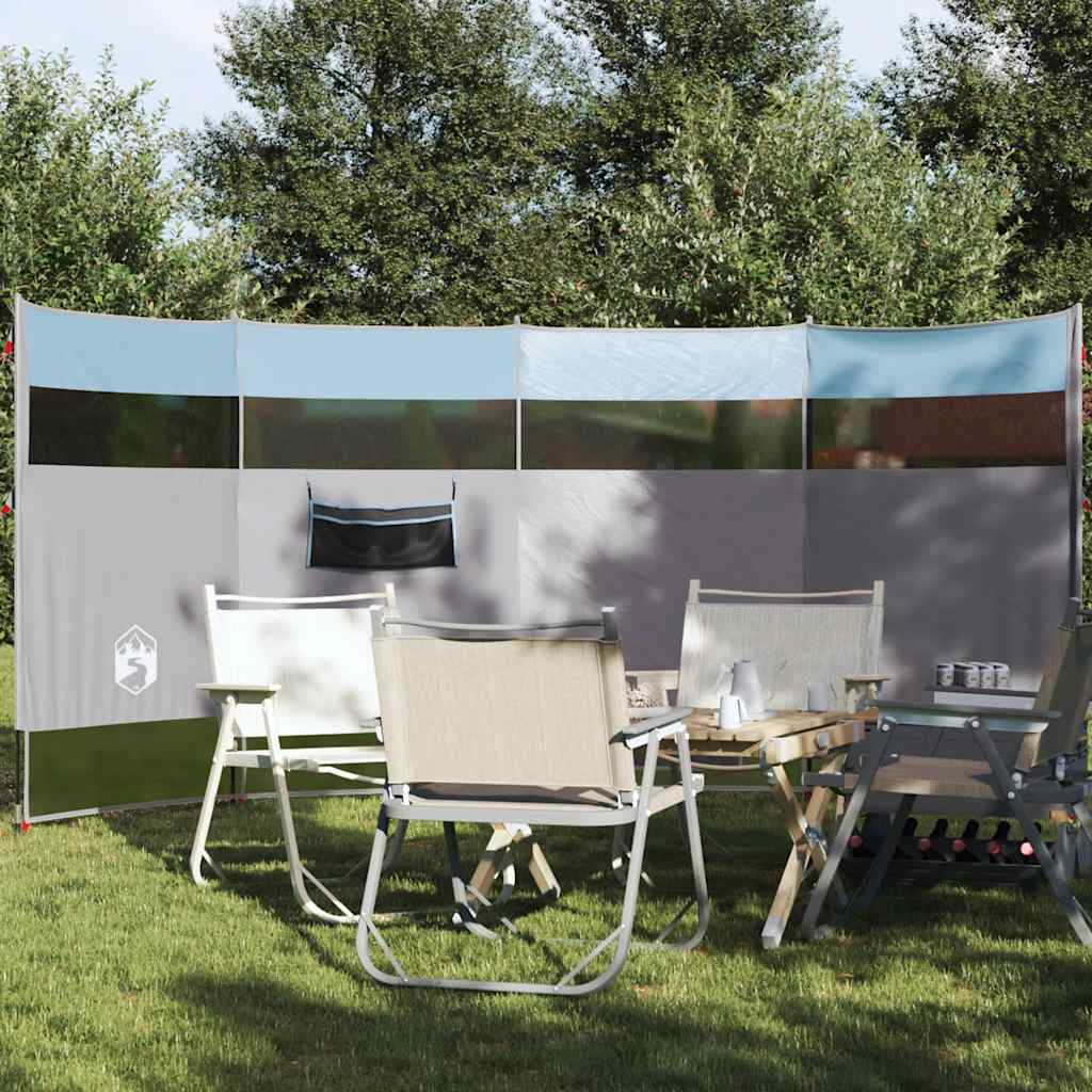 Camping Windbreak Blue 366x152x152 cm Waterproof - The Home Maker