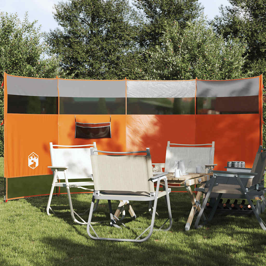 Camping Windbreak Orange 366x152x152 cm Waterproof - The Home Maker