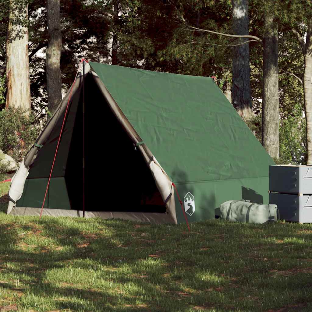 Camping Tent A-Frame 2-Person Green Waterproof - Charlotte Dunes