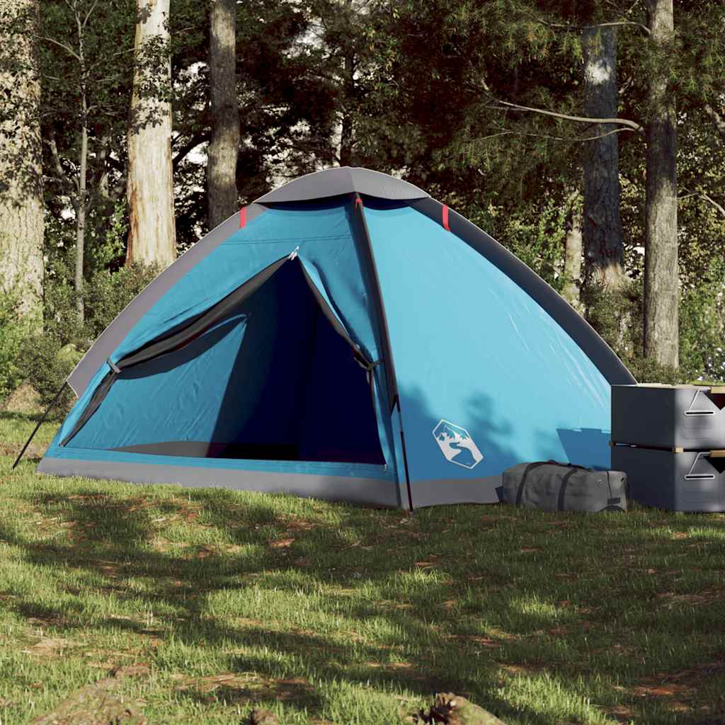 Camping Tent Dome 4-Person Blue Waterproof - vid-94763 - Charlotte Dunes
