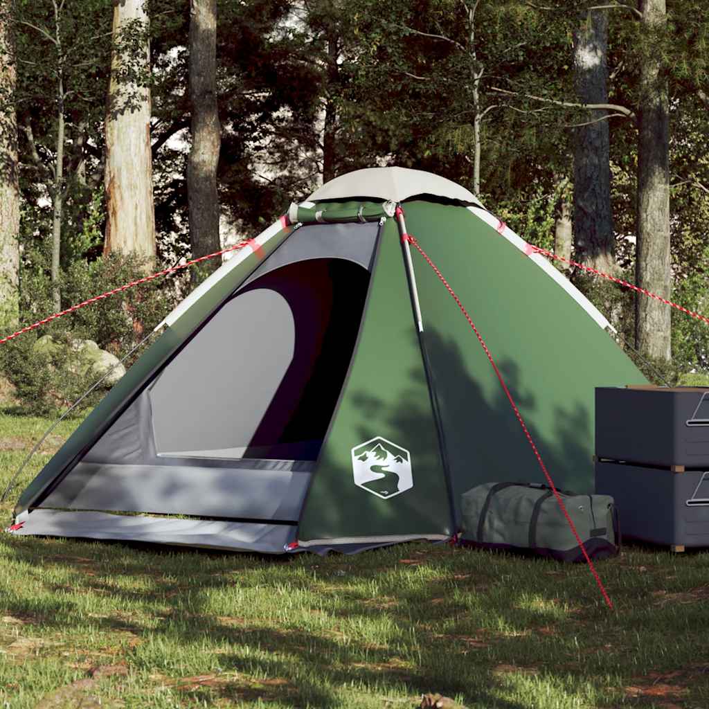 Camping Tent Dome 4-Person Green Waterproof - vid-94769 - Charlotte Dunes