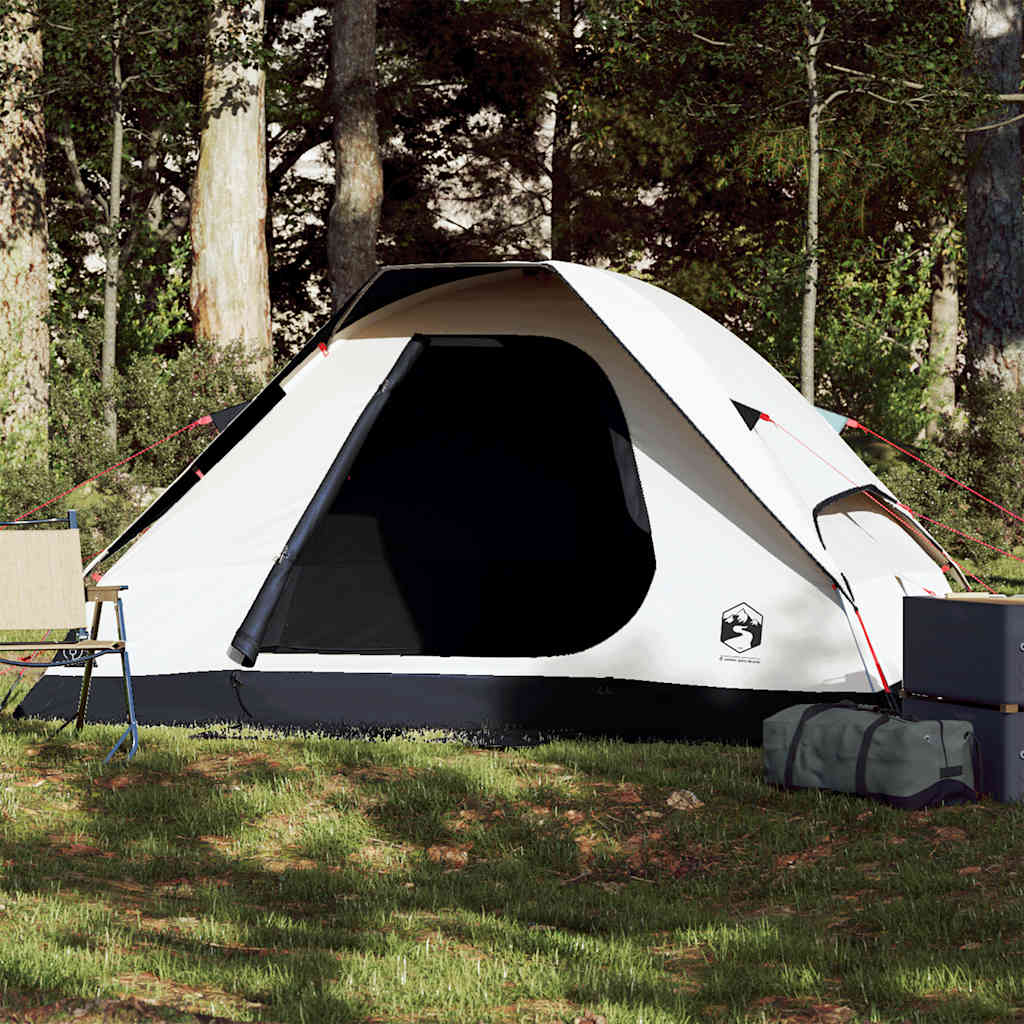 Camping Tent Dome 2-Person White Blackout Fabric Waterproof - vid-94776 - Charlotte Dunes