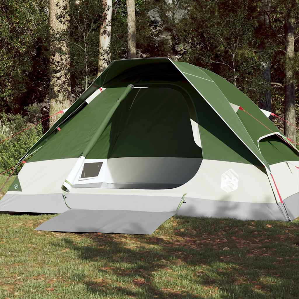 Camping Tent Dome 4-Person Green Waterproof - vid-94777 - Charlotte Dunes