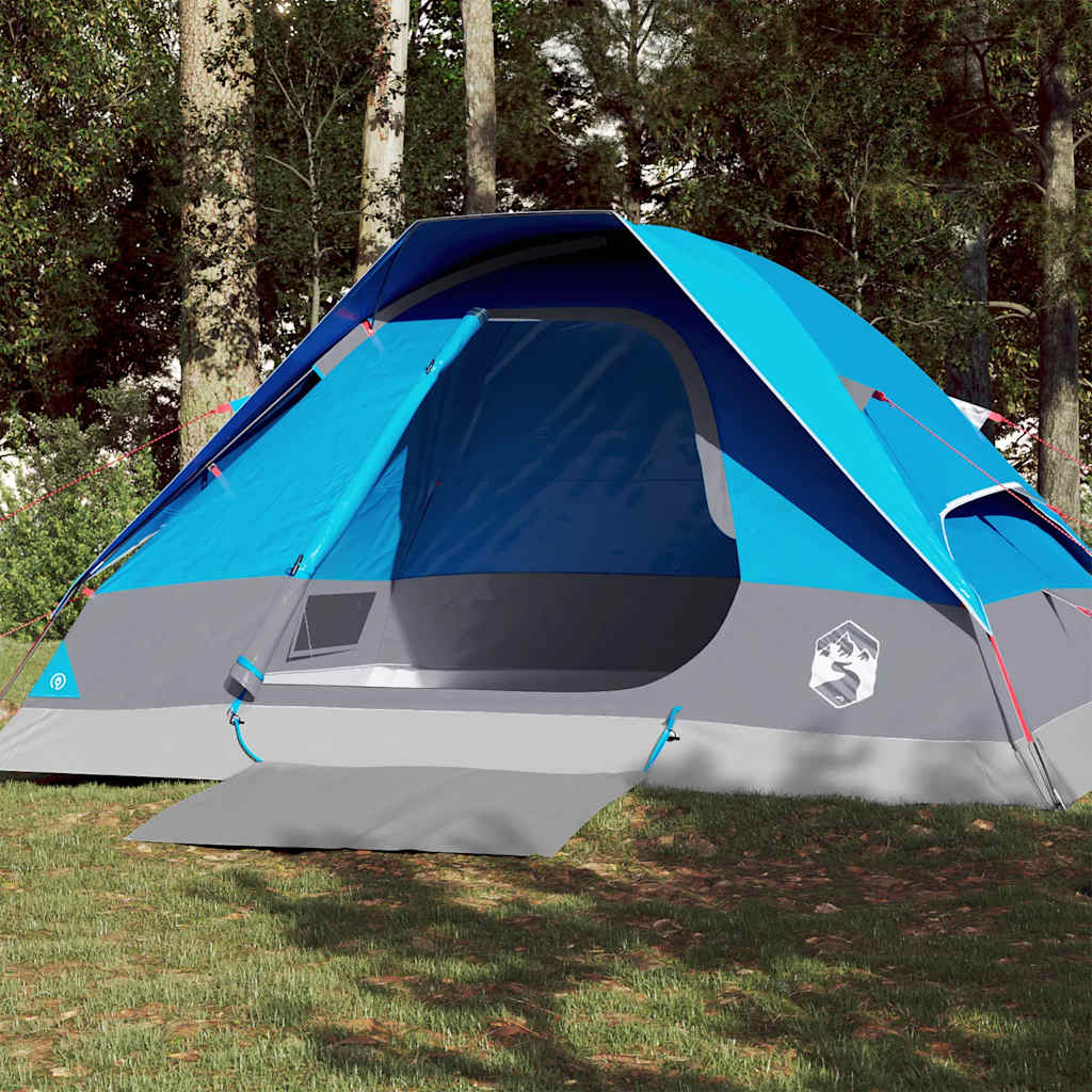 Camping Tent Dome 4-Person Blue Waterproof - vid-94778 - Charlotte Dunes