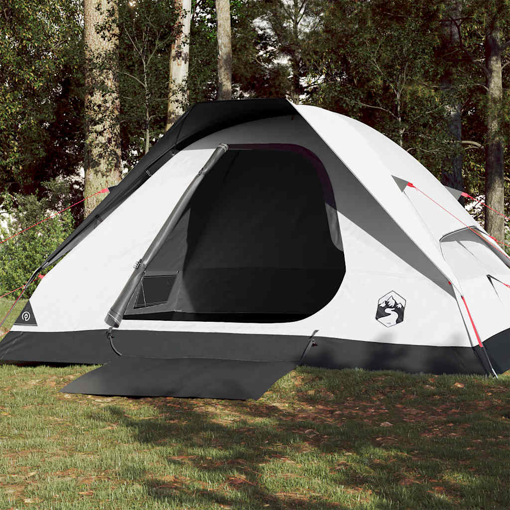 Camping Tent Dome 4-Person White Blackout Fabric Waterproof - vid-94780 - Charlotte Dunes
