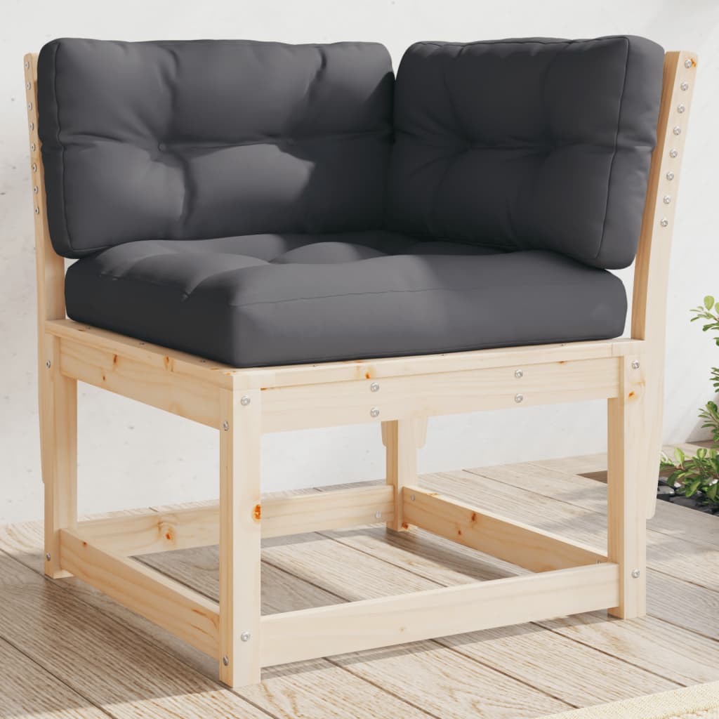 Garden Sofa Corner with Cushions 73x73x78 cm Solid Wood Pine - Style and Chic