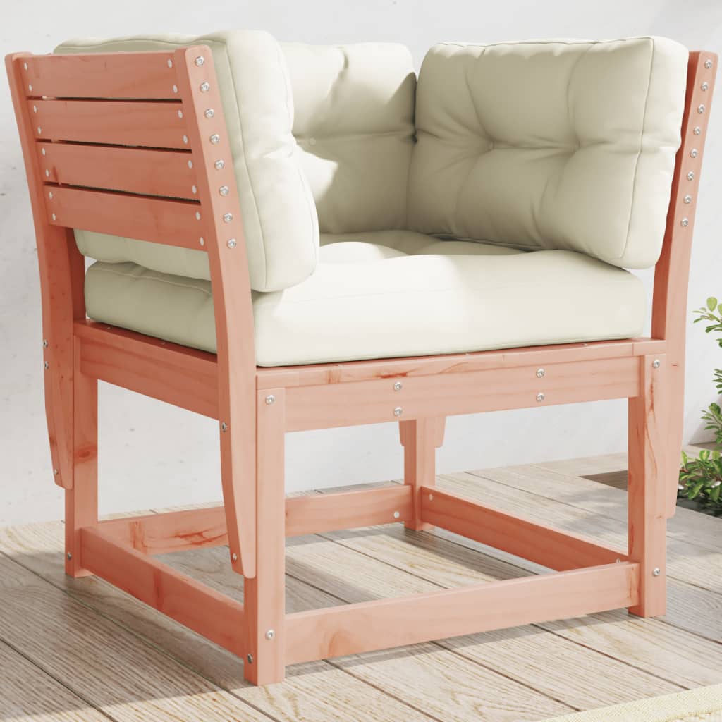 Garden Sofa Armrest with Cushions Solid Wood Douglas - The Home Maker