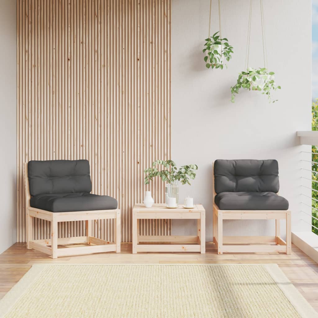 Garden Sofas with Cushions 2pcs Solid Wood Pine - The Home Maker
