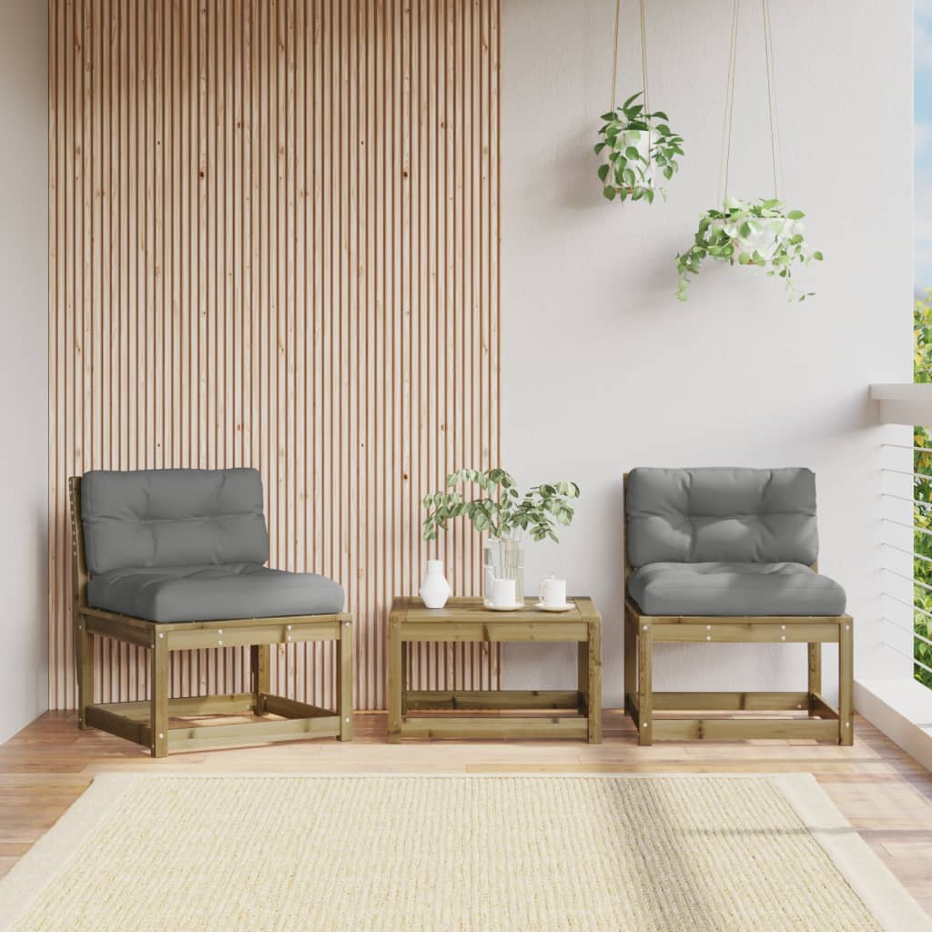 Garden Sofas with Cushions 2pcs Impregnated Wood Pine - Style and Chic