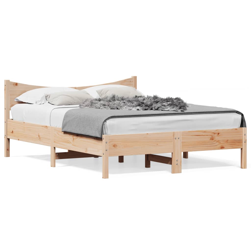 Bed Frame 135x190 cm Double Solid Wood Pine - Merkel Designers