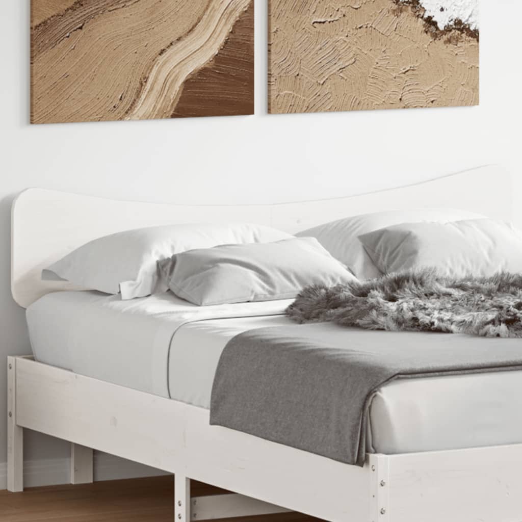 Headboard White 160 cm Solid Wood Pine - Brittle & Co