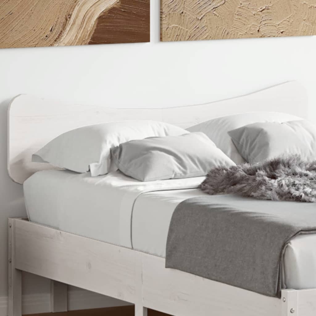Headboard White 120 cm Solid Wood Pine - Brittle & Co