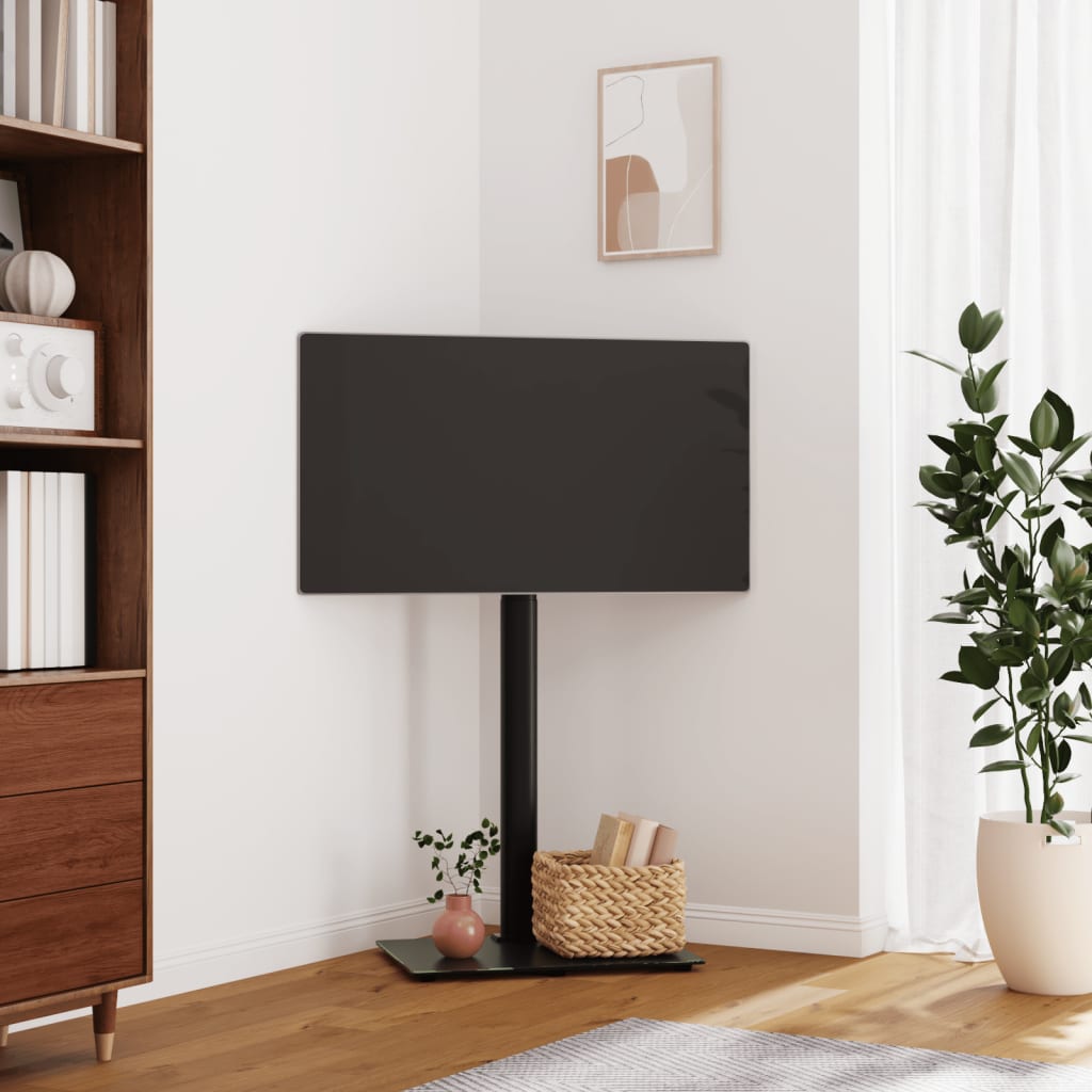 Corner TV Stand 1-Tier for 32-65 Inch Black - Design Hut