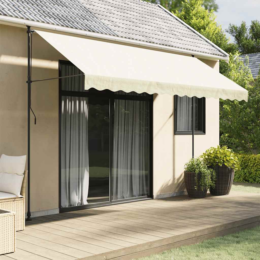 Retractable Awning Cream 350x150 cm Fabric and Steel - Style and Chic