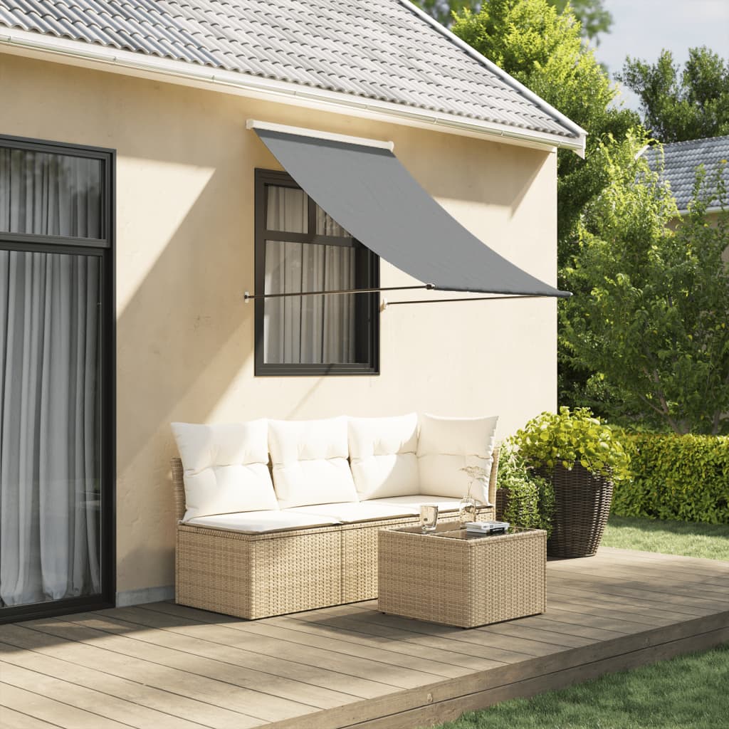 Retractable Awning Anthracite 100x150 cm Fabric and Steel - Direct Imports