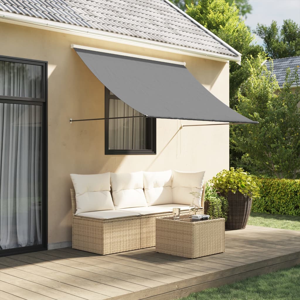Retractable Awning Anthracite 250x150 cm Fabric and Steel - Direct Imports