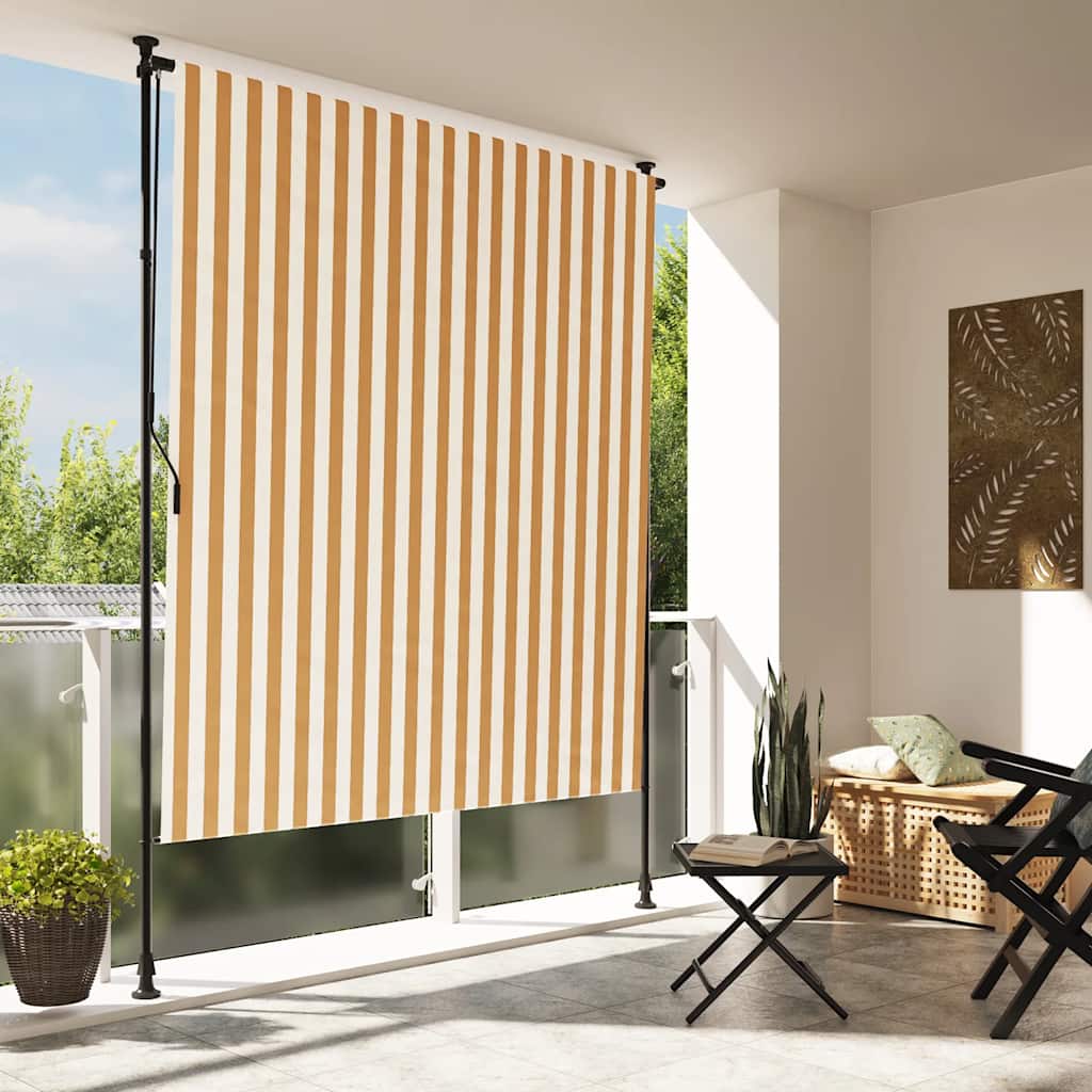 GAHAL Outdoor Roller Blind and White 150x270 cm and Steel Fabric - Orange - Design Hut