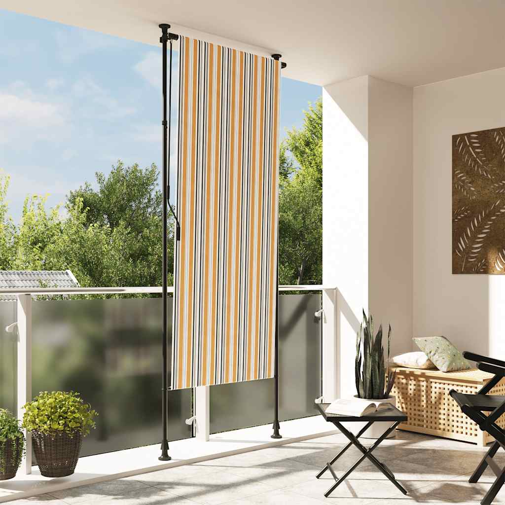 GAHAL Outdoor Roller Blind and White 100x270 cm and Steel Fabric - Yellow - Design Hut