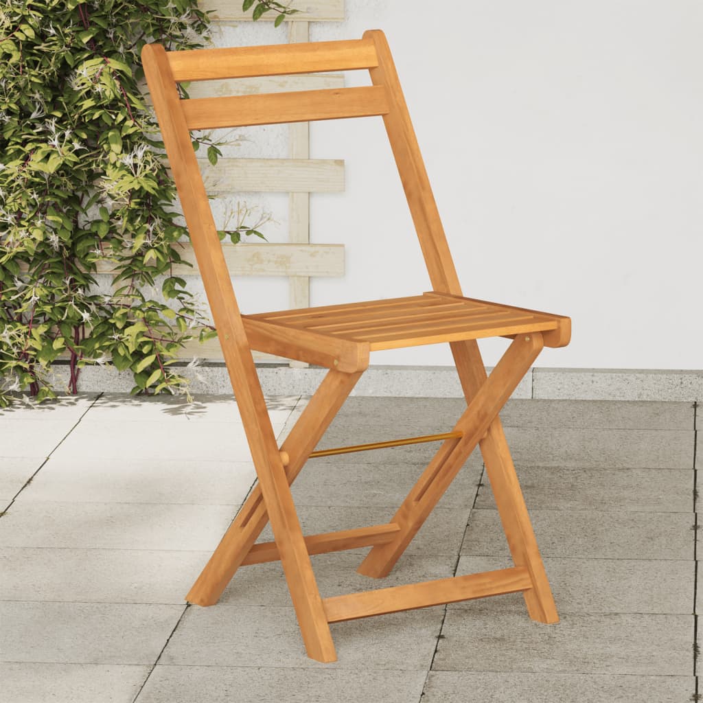 Folding Bistro Chairs 6 pcs Solid Wood Acacia - Casper Homes