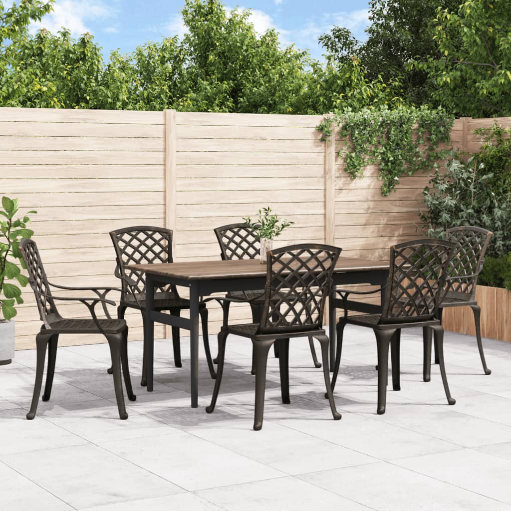 Garden Chairs 6 pcs Cast Aluminium Bronze - Style and Chic