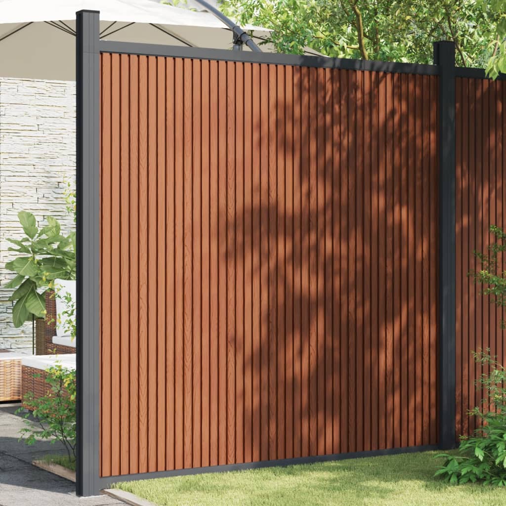Fence Panel Brown 173x186 cm WPC - Style and Chic