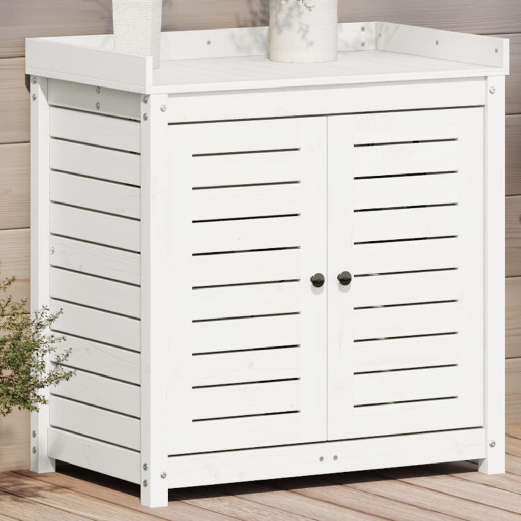 Potting Table with Shelves White 82.5x50x86.5 cm Solid Wood Pine - Style and Chic