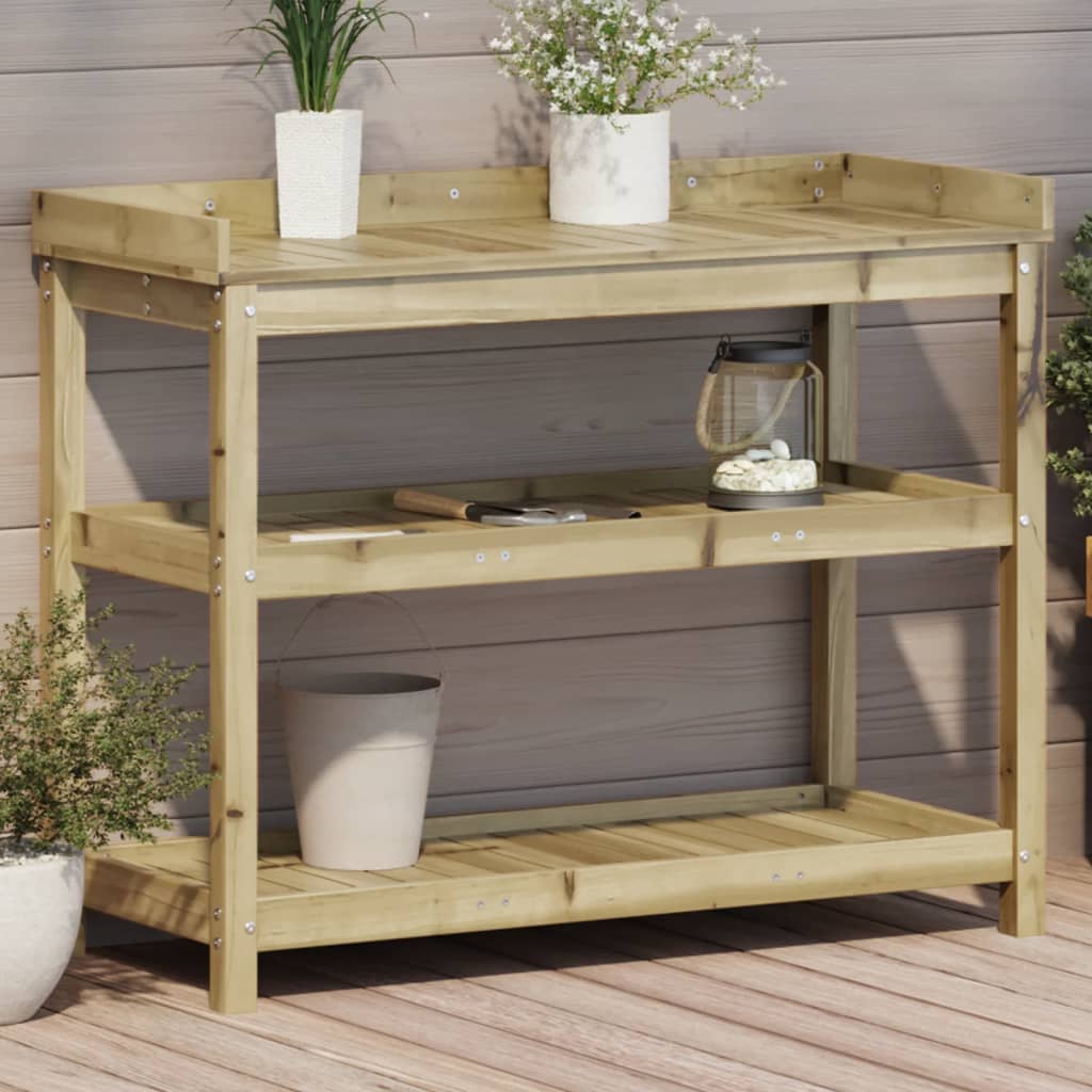 Potting Table with Shelves 108x45x86.5 cm Impregnated Wood Pine - Merkel Designers
