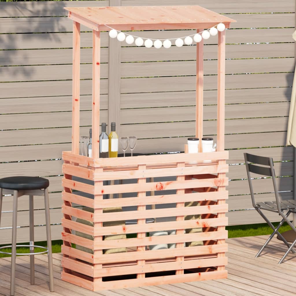 Outdoor Bar Table with Roof 112.5x57x195.5 cm Solid Wood - Style and Chic